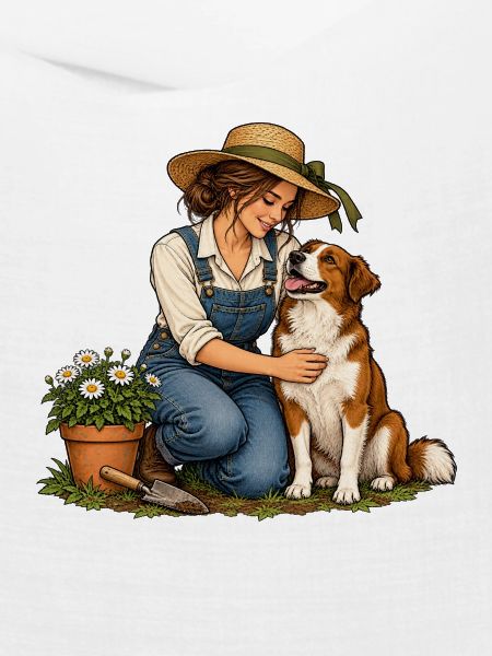 Gartenpause mit Hund für Gartenfreundinnen