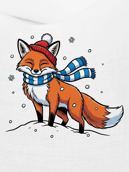 Winterfuchs mit Schal