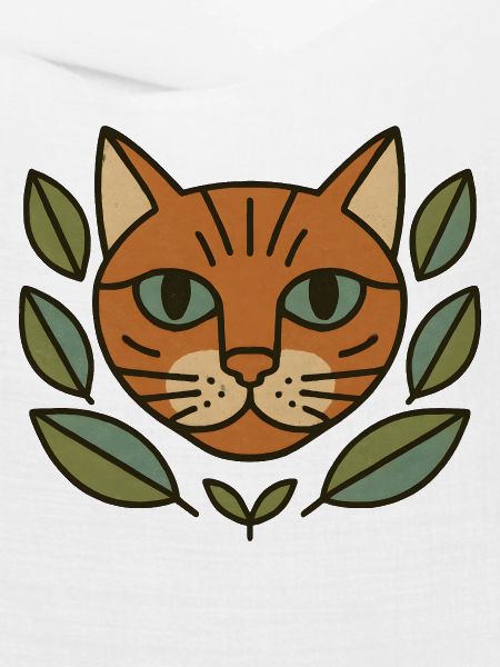 Katzenkopf im Blattkranz