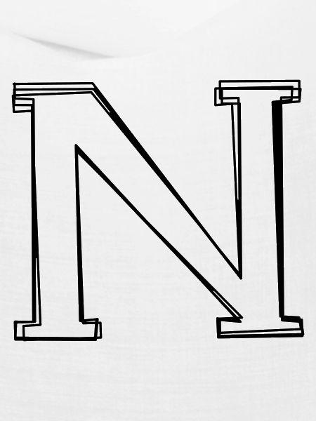 Buchstabe N handgezeichnet