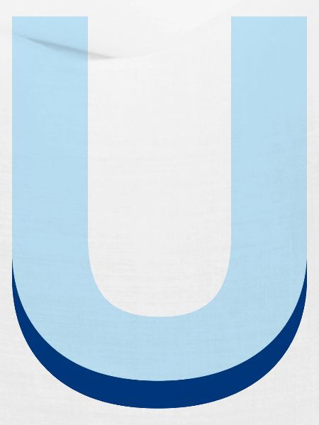 Pop und moderner blauer U-Buchstabe