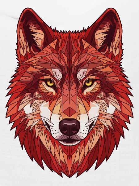 Geometrischer roter Wolf