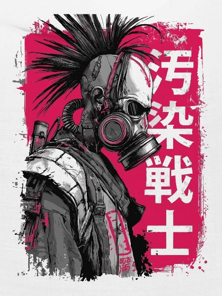 Punk Krieger mit Schriftzeichen