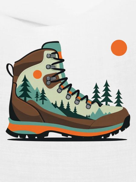 Wanderstiefel Landschaftsmotiv