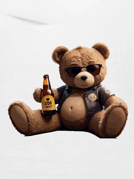 Biker Teddybär mit Bier