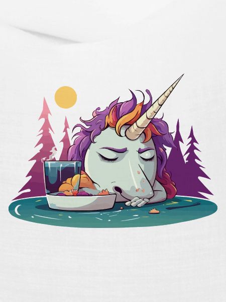 Verschlafenes Einhorn am Teich