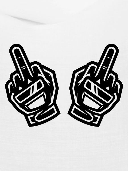 Zwei Mittelfinger Handschuhe Schwarz Symbol