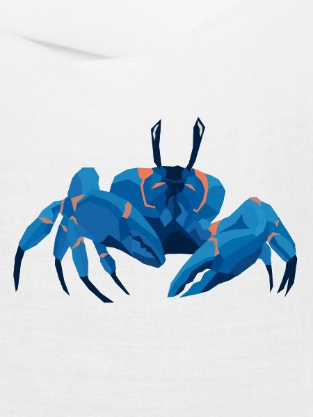 Blaue Krabbe Polygonaler Stil