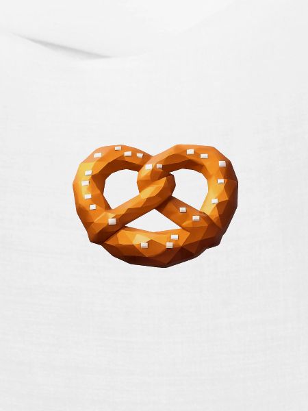 Low Poly Orange Polygonale Brezel