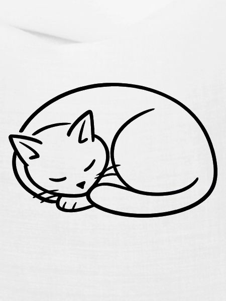 Schlafende Katze Linienstudie
