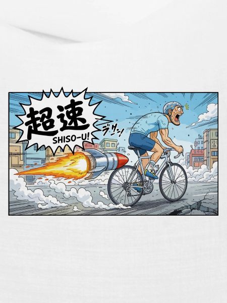 Hypervelocity-Radfahrer mit Raketenexplosion