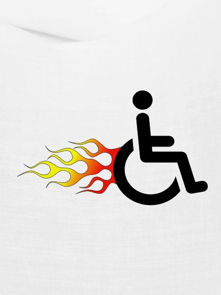 Rollstuhlfahrer mit Flammen #