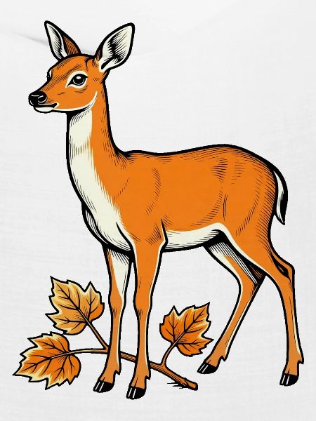 Reh im Herbstlaub