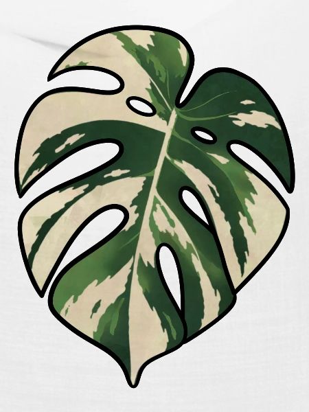Monstera-Variegated Leaf Silhouette
