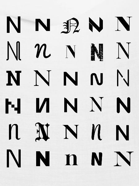 Typografie N Monogramm-Buchstabenmosaikdesign