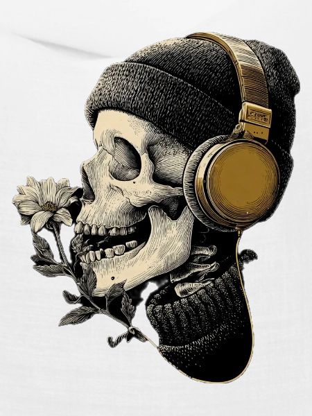 Kopfhörer-Skull mit Blume