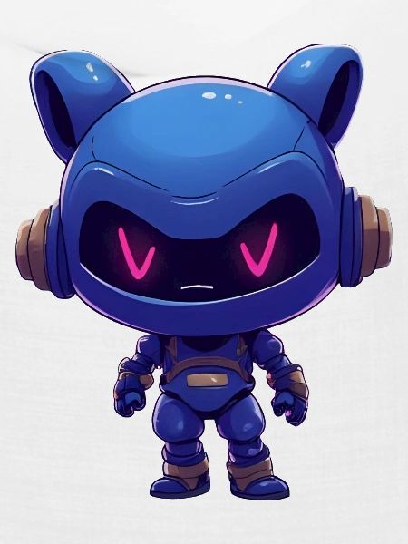 Neonblauer Roboterhelm