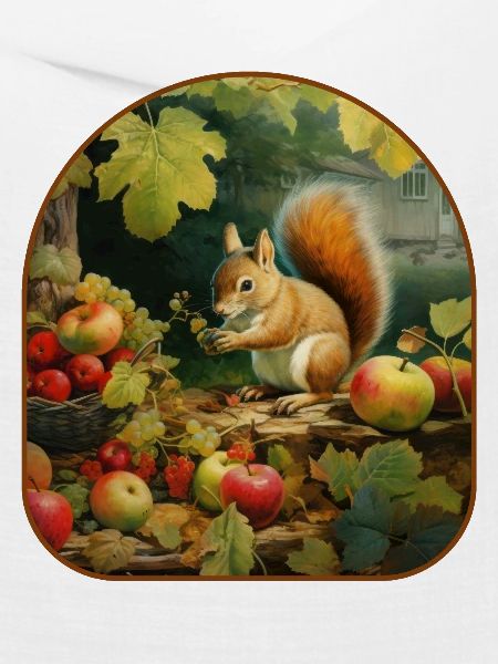 Frosch-Eichhörnchen-Apfel Erntezeit