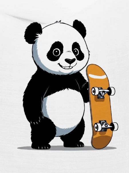 Skateboard Panda Illustration