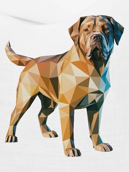 Brauner Hund - Cooles Low-Poly-Logo