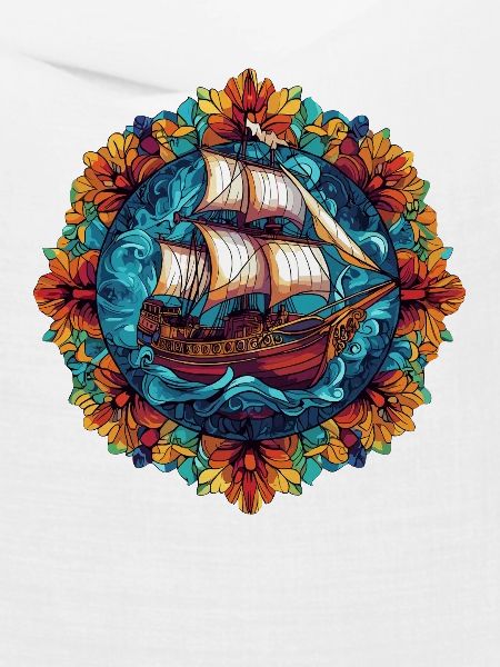Blumenring Segelschiff Illustration