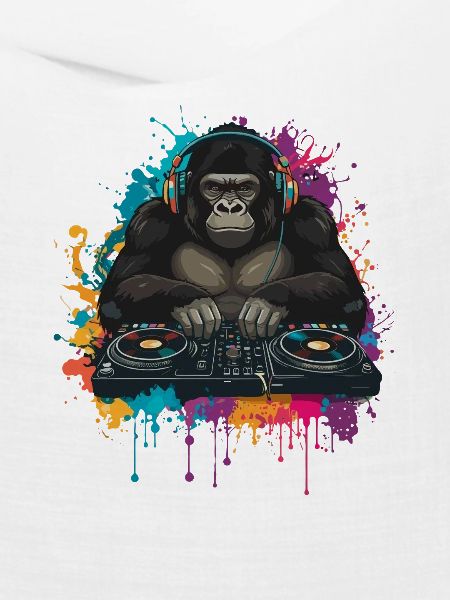 Gorilla DJ am Mischpult
