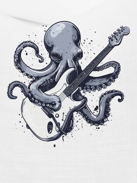 Oktopus-Gitarrist mit E-Gitarre