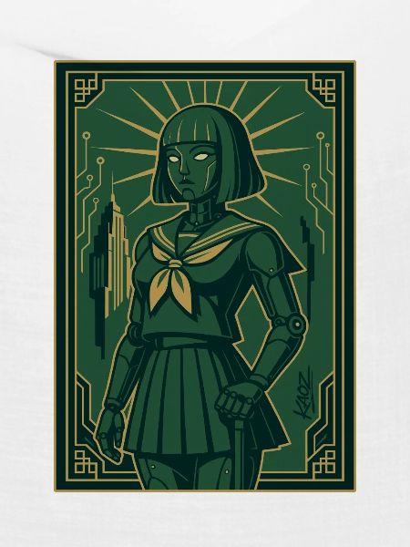 Cyber Deco Android Green Sentinel