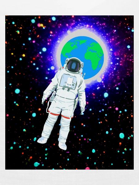 Astronaut im kosmischen Erdglanz