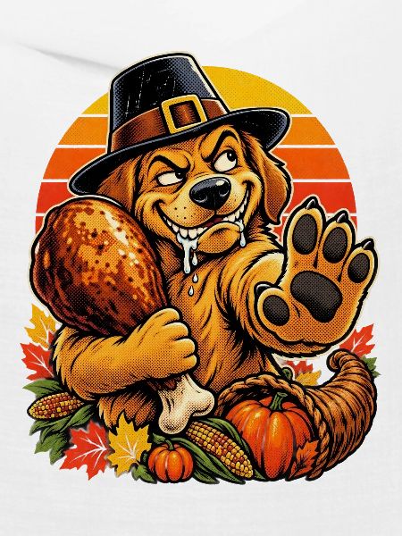 Thanksgiving Hund verteidigt Truthahn Retro
