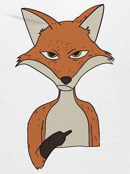 Mürrischer Fuchs mit Mittelfinger