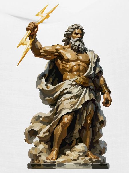 Zeus mit Blitz Antike Götterstatue