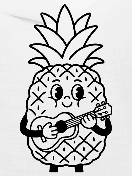 Ananas mit Ukulele