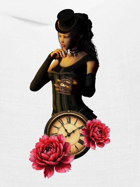 Steampunk Uhr mit Rosen