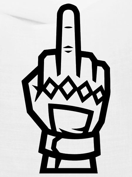 Mittelfinger Handschuh Schwarz Kontur Symbol