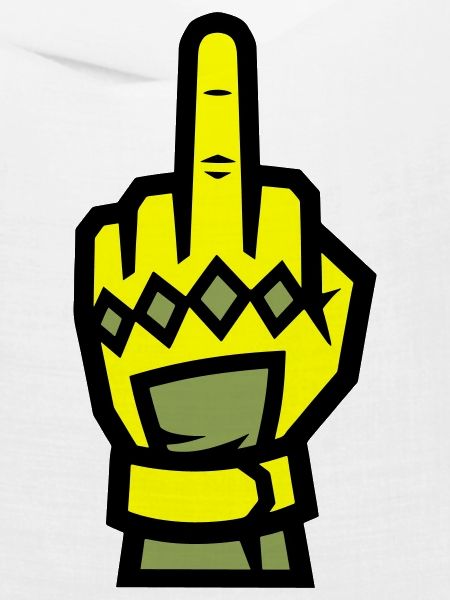 Mittelfinger Handschuh Gelb Symbol