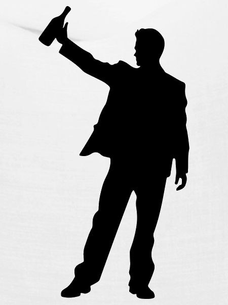 Mann beim Anstoßen Silhouette