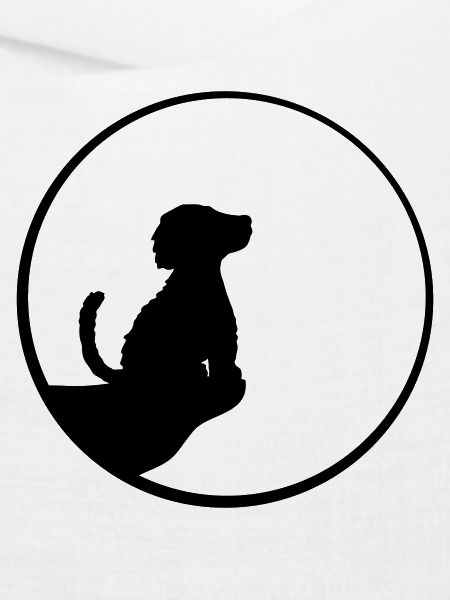 Klippe Mond sitzender Hund