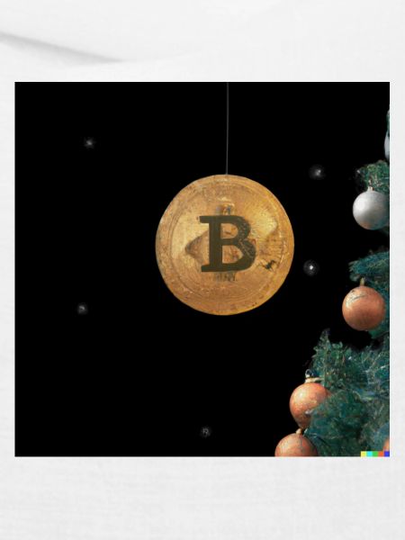 Bitcoin hängt an Weihnachtsbaum