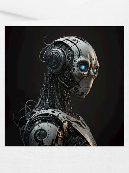 Blauäugiger Cyborg-Roboter