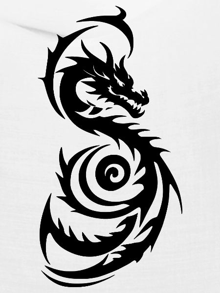 Schwarzer Tribal Fantasy Drache