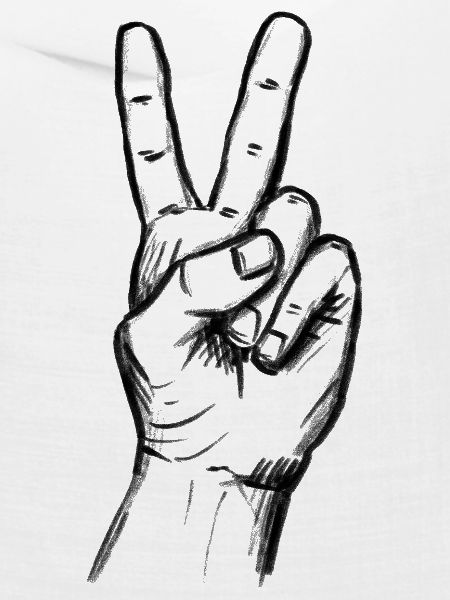 Victory Handzeichen – Illustration