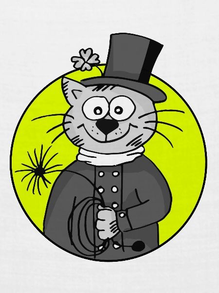 Retro Kaminkehrer-Katze