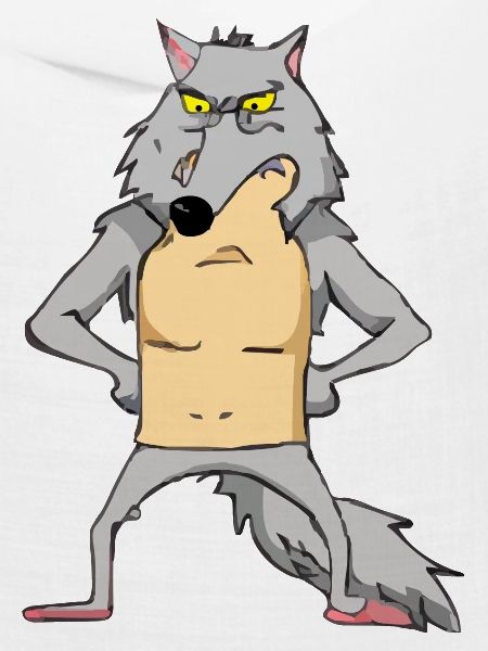 Scherz der verärgerte Wolf