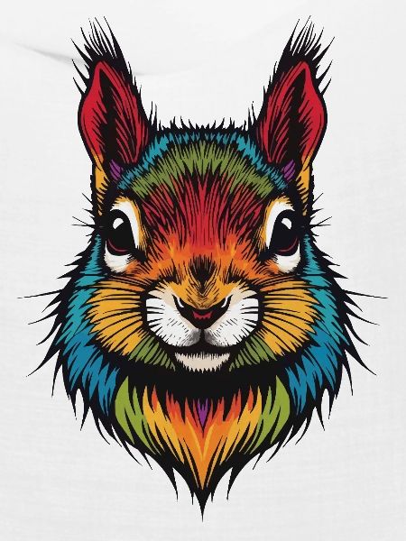 Buntes Eichhörnchen tierische Farbexplosion