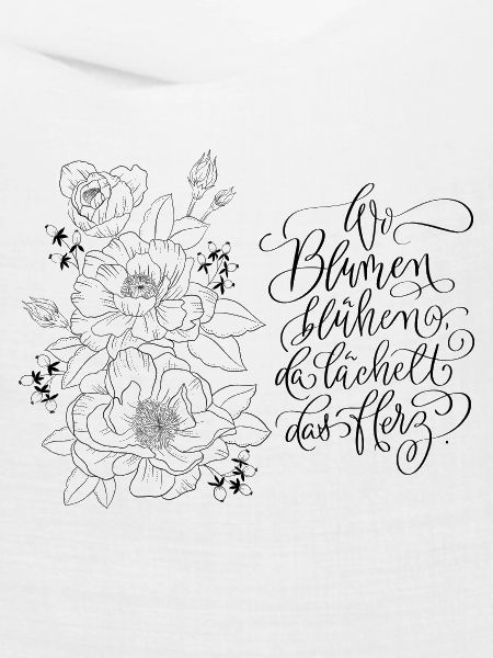 Blumen mit positivem Sinnspruch