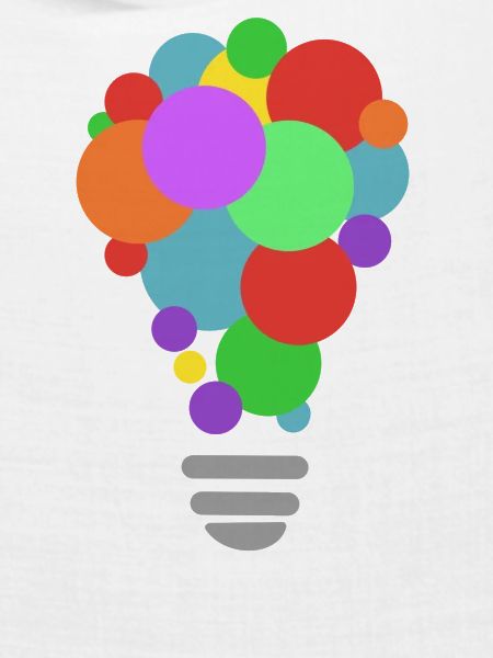 CREATIVITY lightbulb with white print