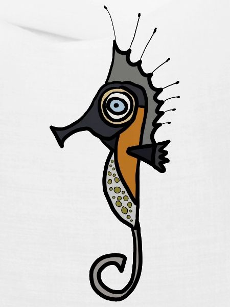 Seepferd Grafik mit dunklem Hintergrund