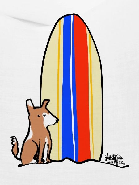 Hund mit Board