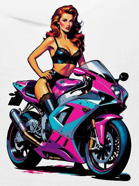 Pin-up-Mädchen auf Rennrad
